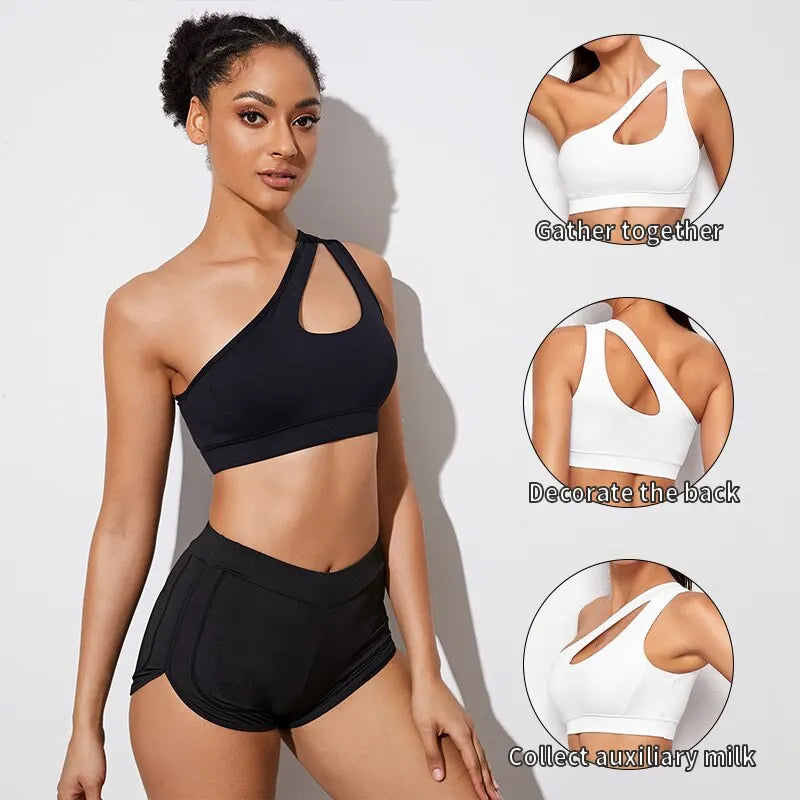 Women Push Up Asymmetrical Sports Bra