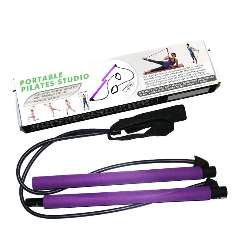 Portable Pilates Bar Stick With Resistance Band