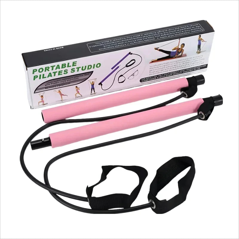 Portable Pilates Bar Stick With Resistance Band